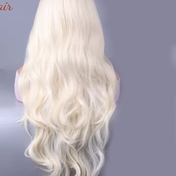 Luxury 75cm Women Long Curly Blonde Wig Middle Part Natural Look Heat Resistant - Picture 5 of 6
